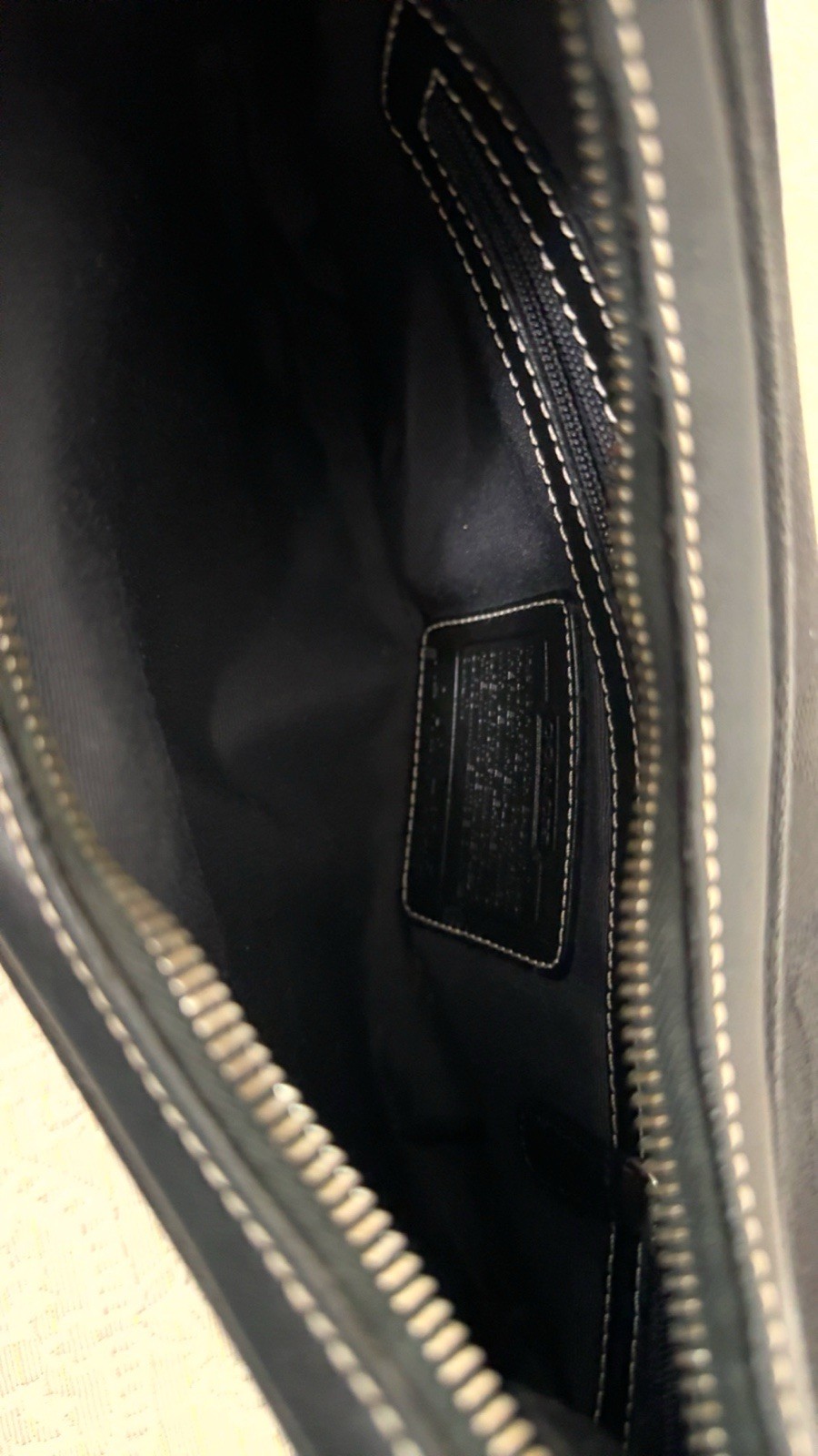 Coach Signature Black Crescent Shoulder Bag Silver Hardware