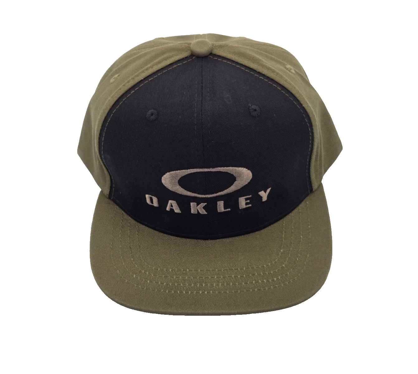 Oakley Two-Tone Army Green and Black Embroidered Logo Snapback Adjustable Hat