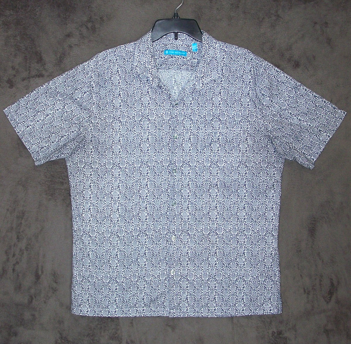 Tori Richards Shirt Adult Large Hawaiian Lawn Cotton Made USA Short Sleeve Mens