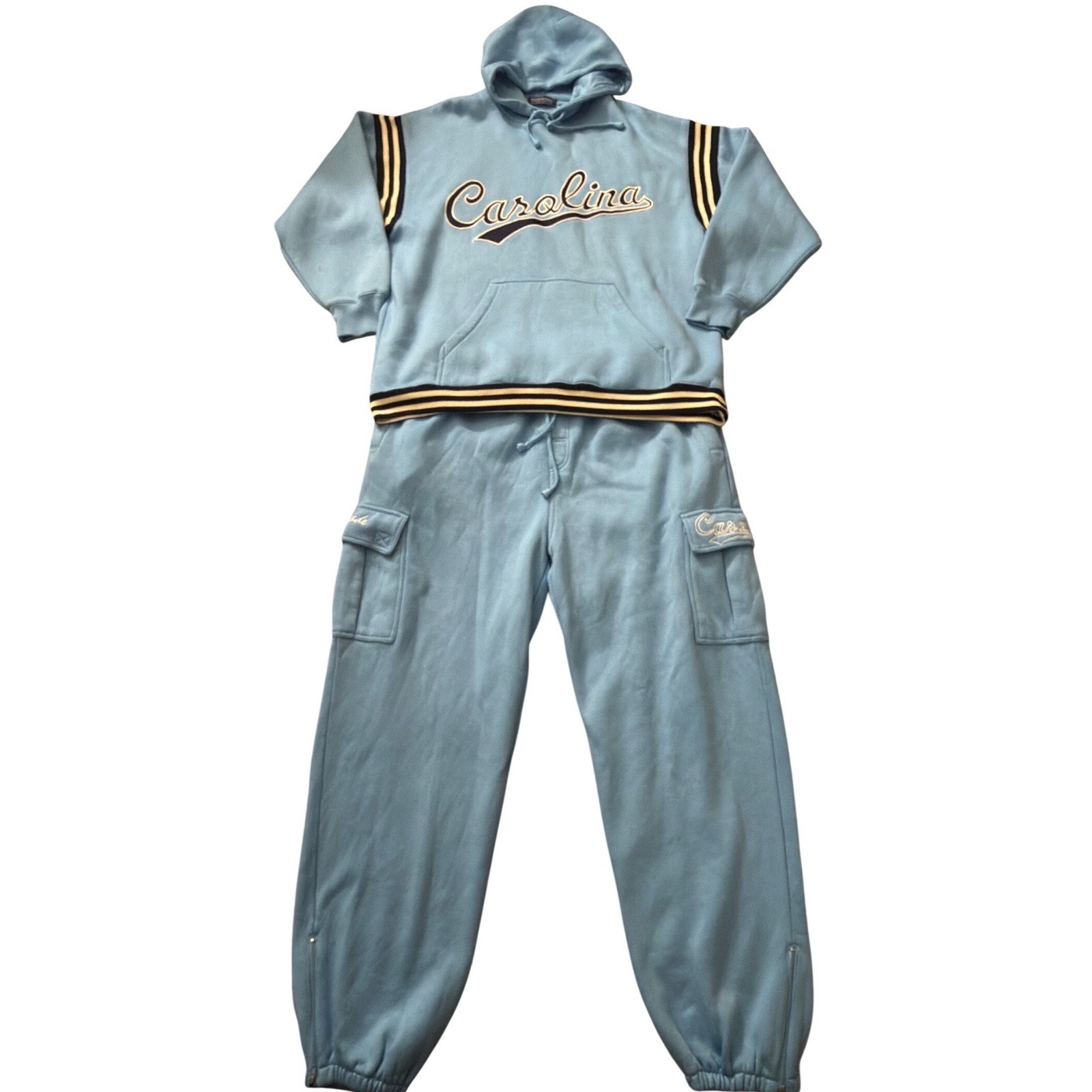 Renegade North Carolina Blue Hoodie and Cargo Jogger Tracksuit Set Mens XL bb20