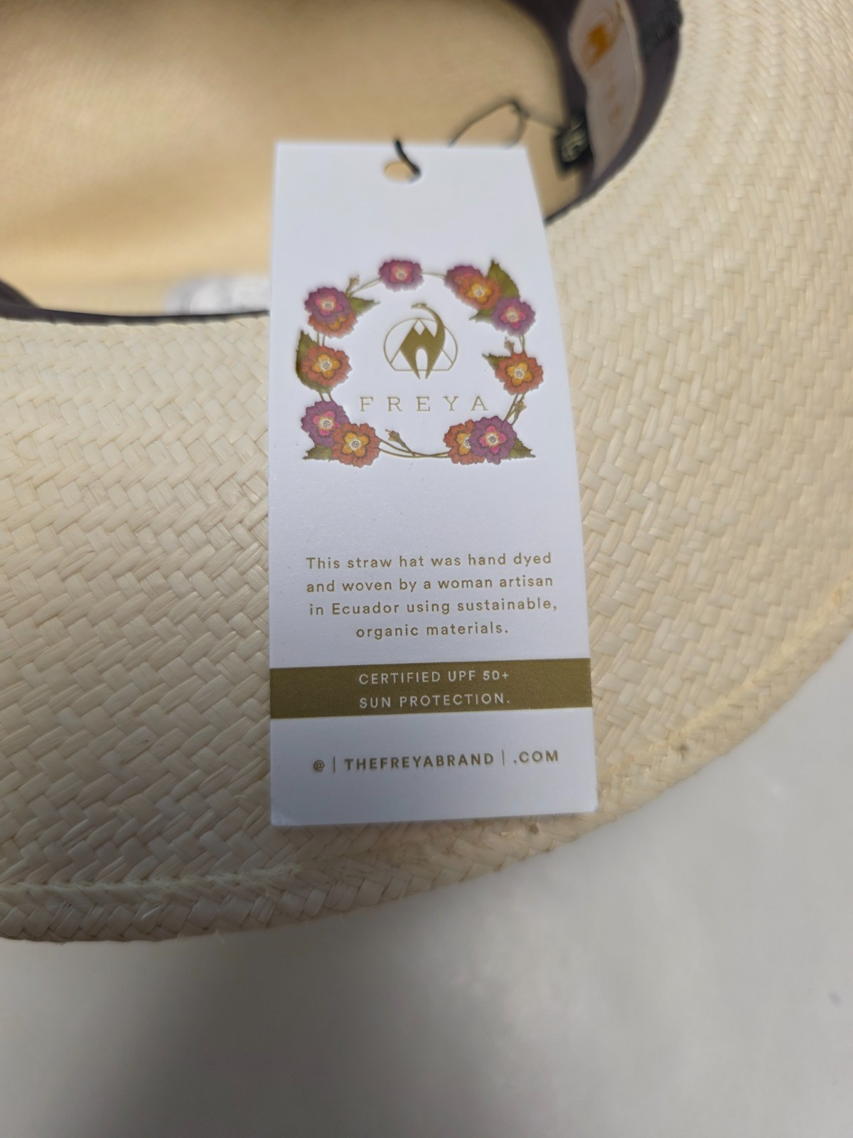 $285 New FREYA Straw Hat Sun Protection UPF 50 Women LARGE Beige Seafoam Ribbon