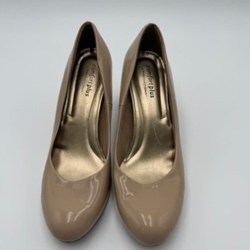 Comfort Plus Predictions Heels Women 11 Nude Patent Round Toe Pumps