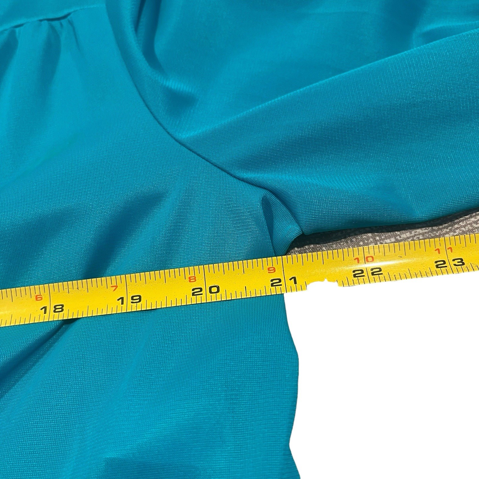 Vintage Vanity Fair Nylon Robe Housecoat Teal Blue Green Button Front Size M