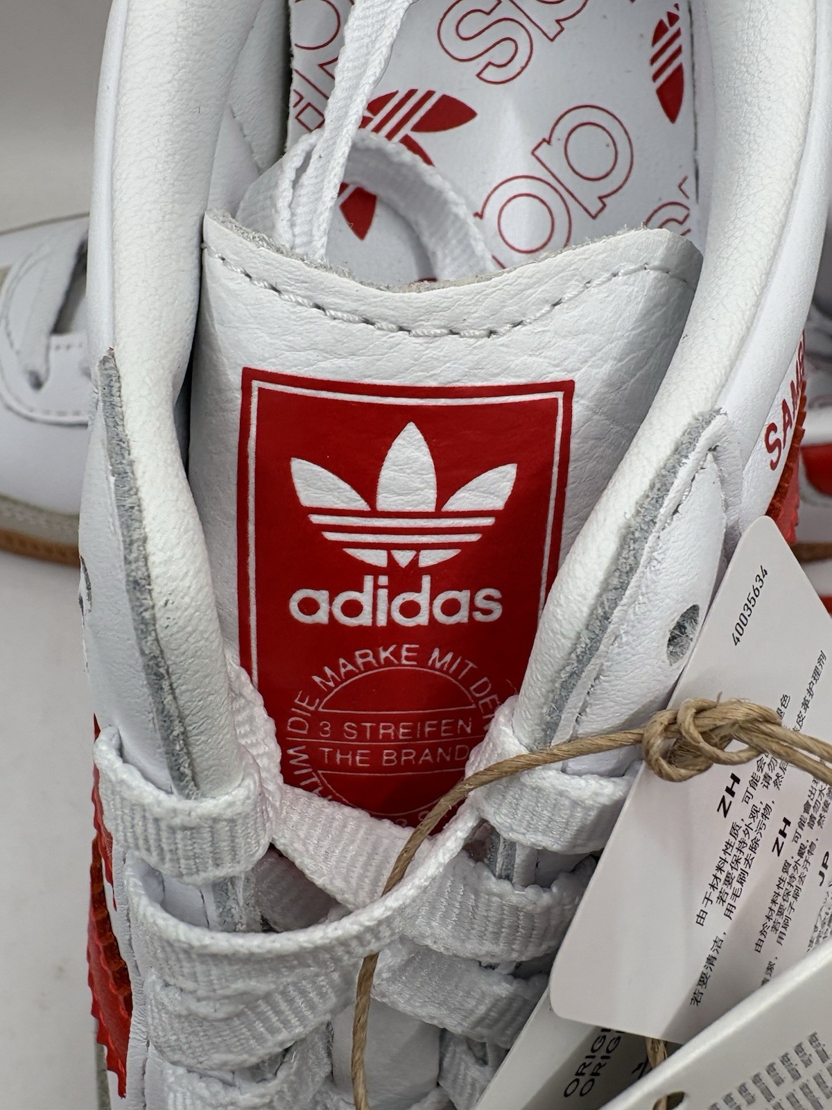 – Adidas Samba OG White Orange Sz 6.5