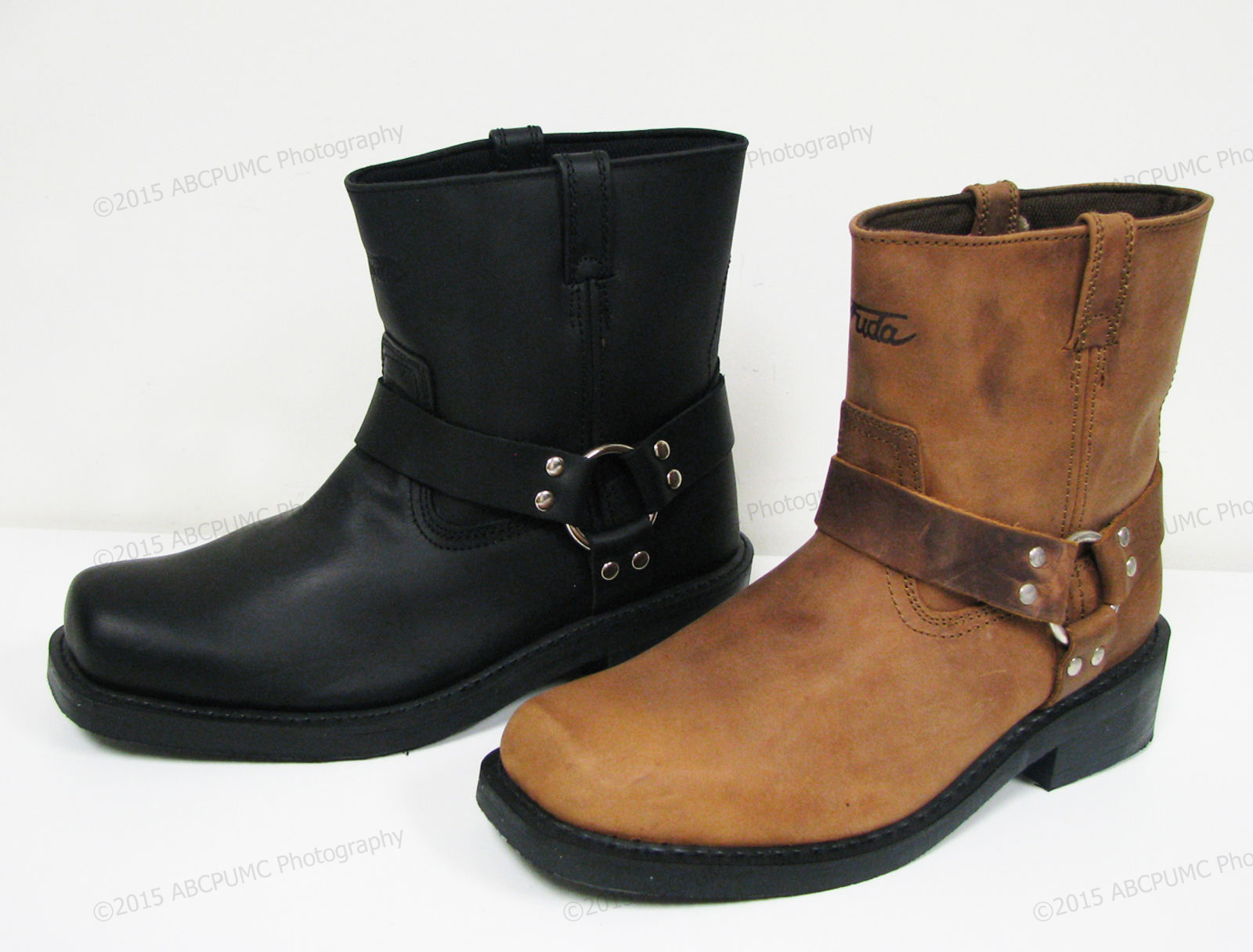 Brand New Men’s Harness Boots Motorcycle Biker 6″ Leather Riding, Black, Brown