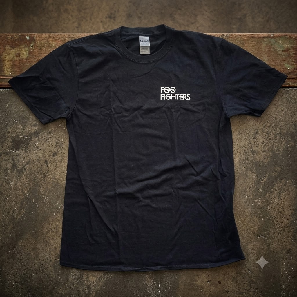Foo Fighters T Shirt Flash Back Print Band Logo Official Mens Black