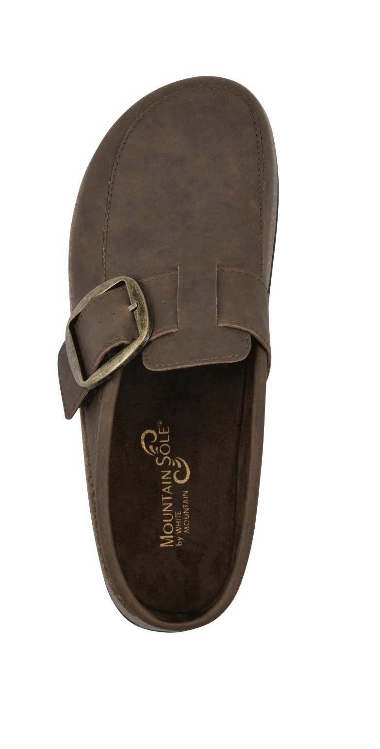 Mountain Sole brown vegan slip on clogs w/buckle detail women’s size 6 NWT