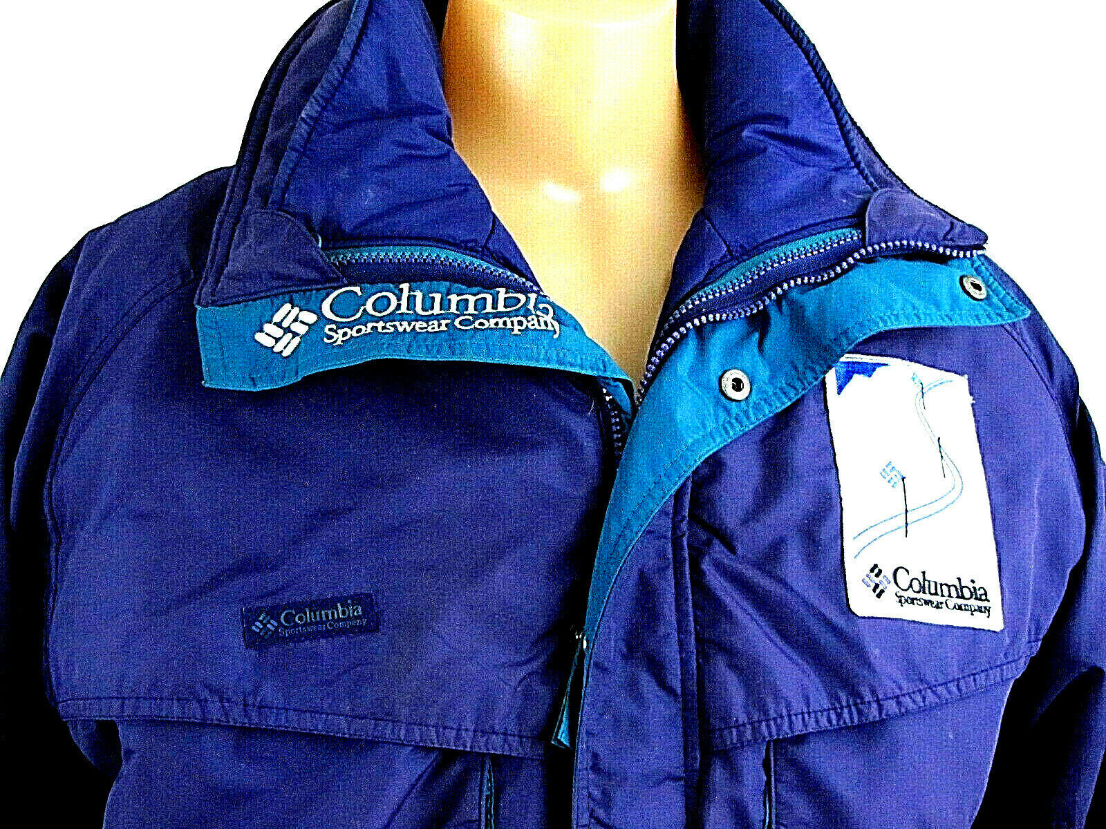 Columbia Mens Large Interchange Jacket 3 in 1 Purple Green Reversible Full zip