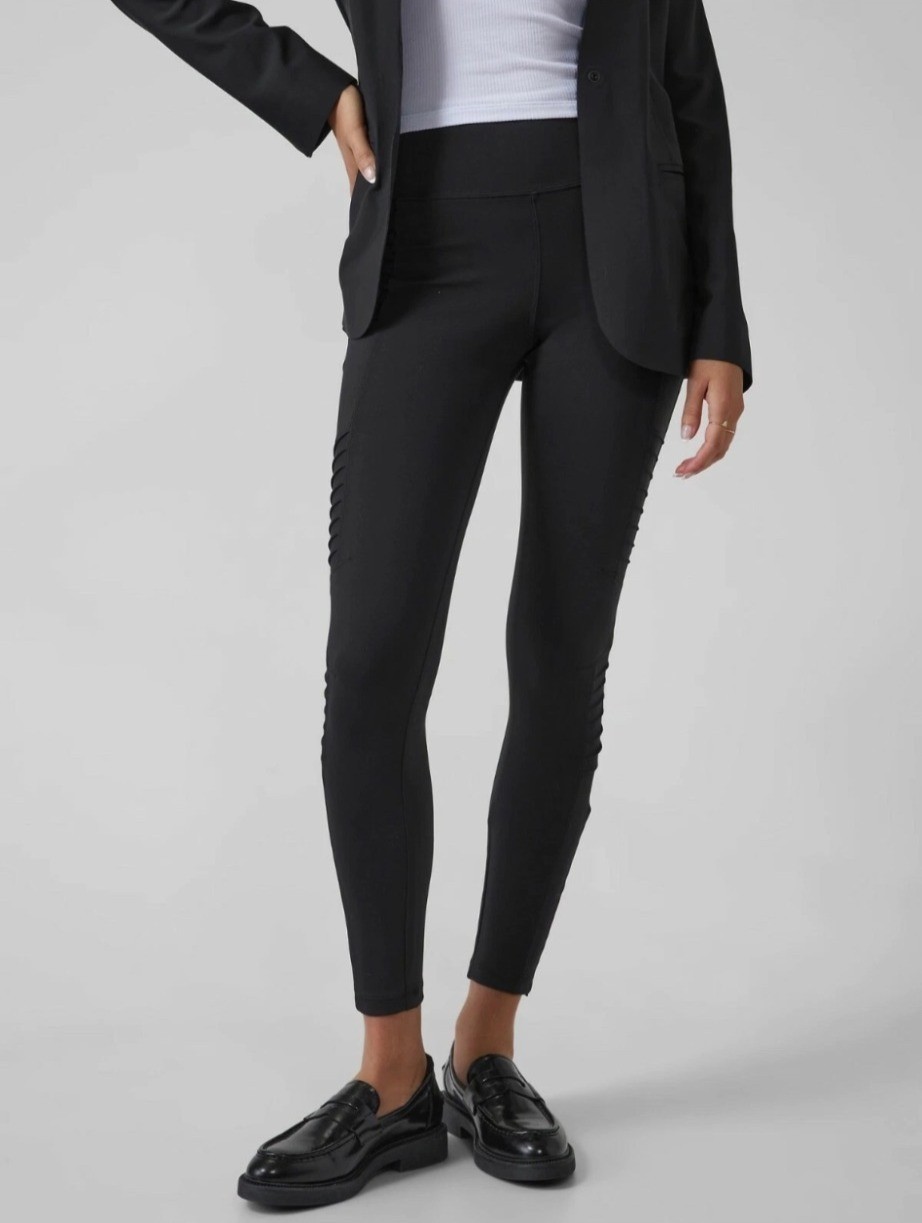 NEW Athleta Delancey Moto Leggings Black High-Rise Zipper Ankle Stretchy XXS