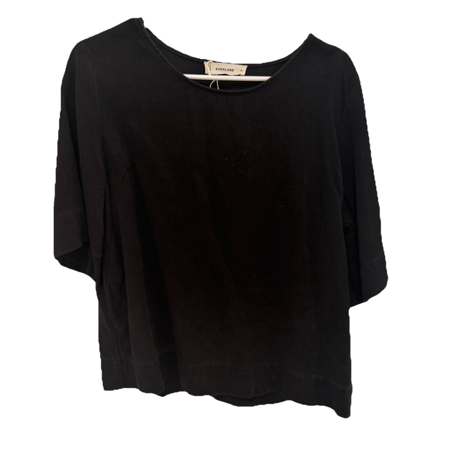 Everlane Black Tencel Lyocell Tee Blouse Womens Short Sleeve Minimalist medium