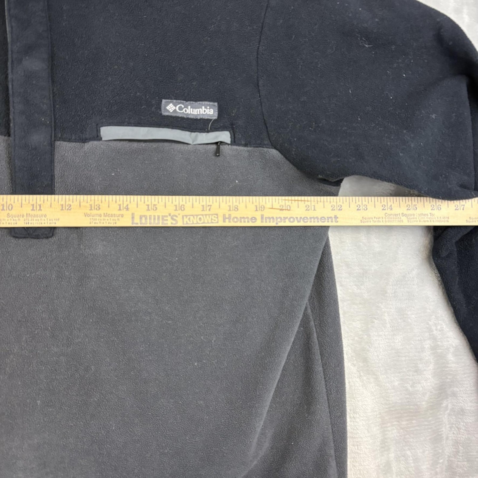 Columbia Fleece Pullover Mens Medium Black Gray Fast Trek II Quarter Snap AM1129