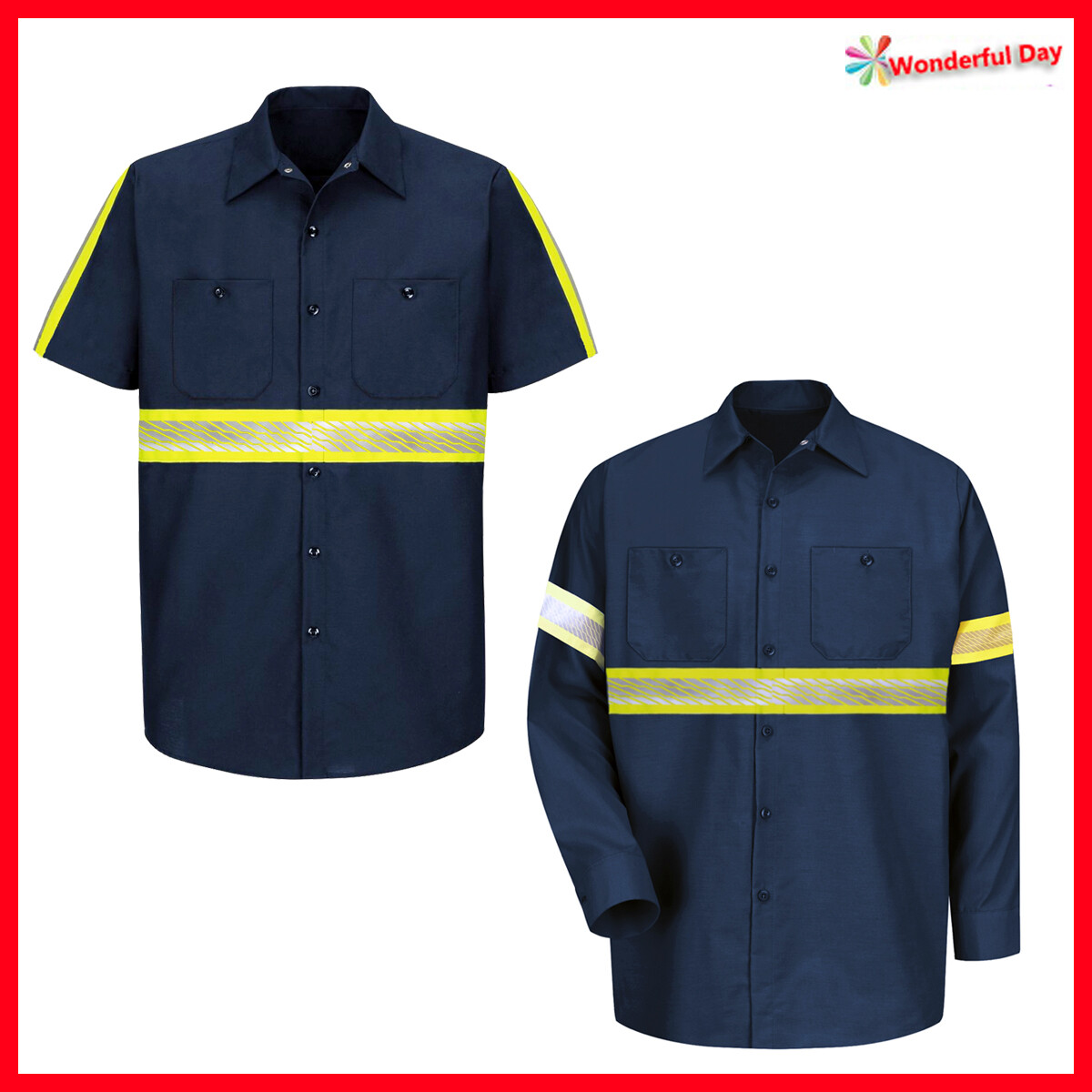 L&M Men Enhanced Visibility Hi Vis Reflective Work Towing Uniform Shirts & Pants