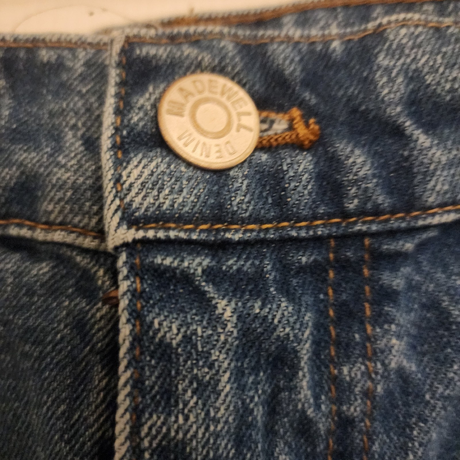 Madewell Perfect Summer Jean Mini Skirt Sz 32 Frayed Hem Denim (12/14)