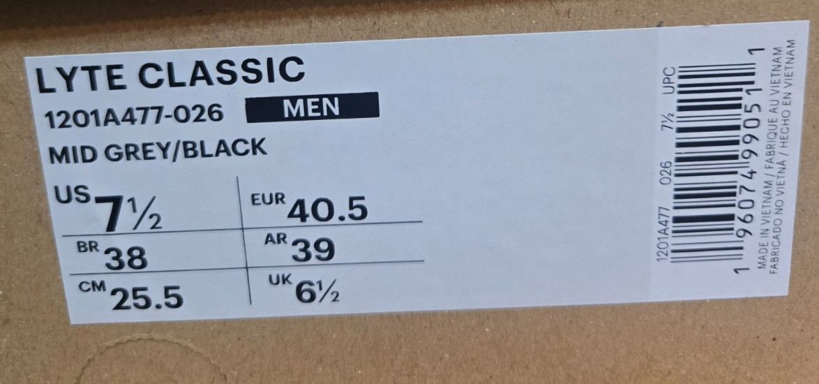 ASICS Men’s Sportstyle Lyte Classic Sneaker Size 7.5 Mid Grey/Black 1201A477-026