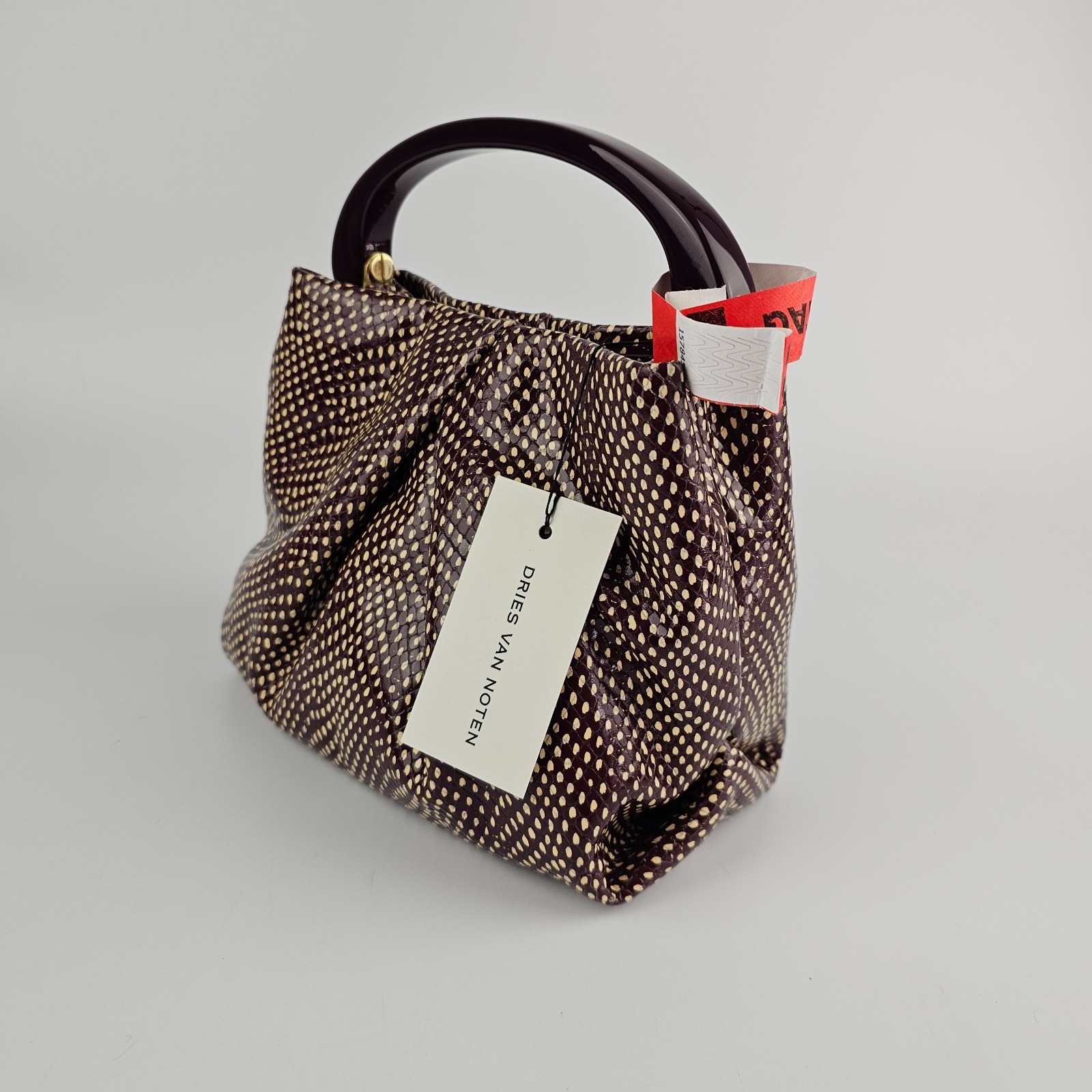 DRIES VAN NOTEN Bordeaux Top Handle Bag New & Authentic