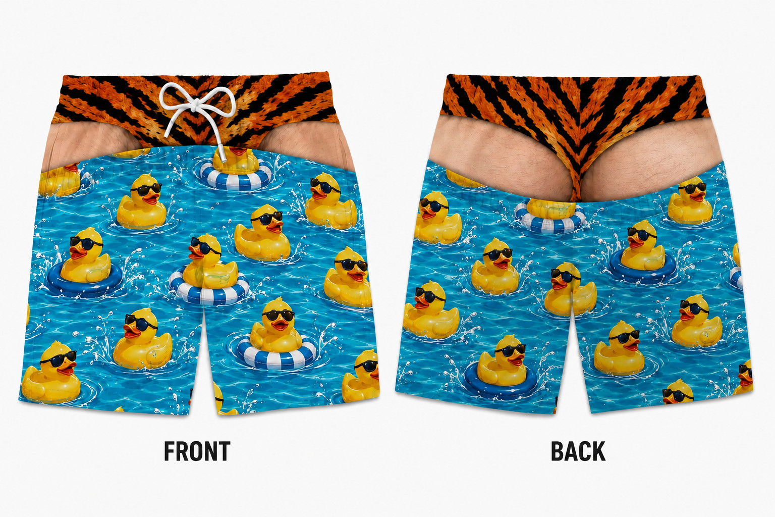 Personalized Funny Men Swim Trunks, Custom Beach Shorts Bathing Suit (S-5XL)