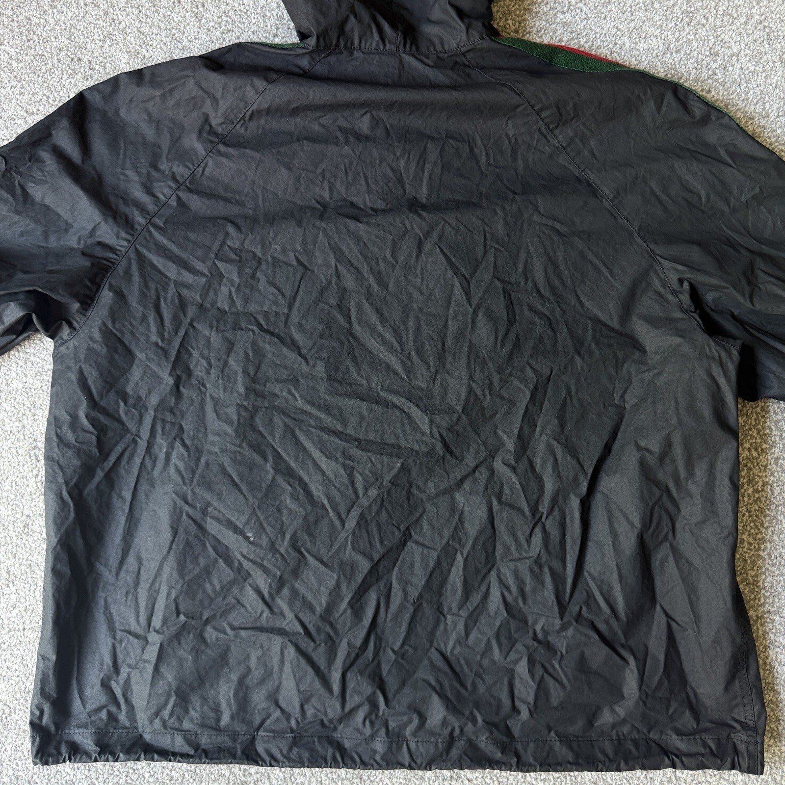 Gucci Cotton Canvas Windbreaker Jacket Web Stripe Logo Pullover Mens IT 52 UK XL