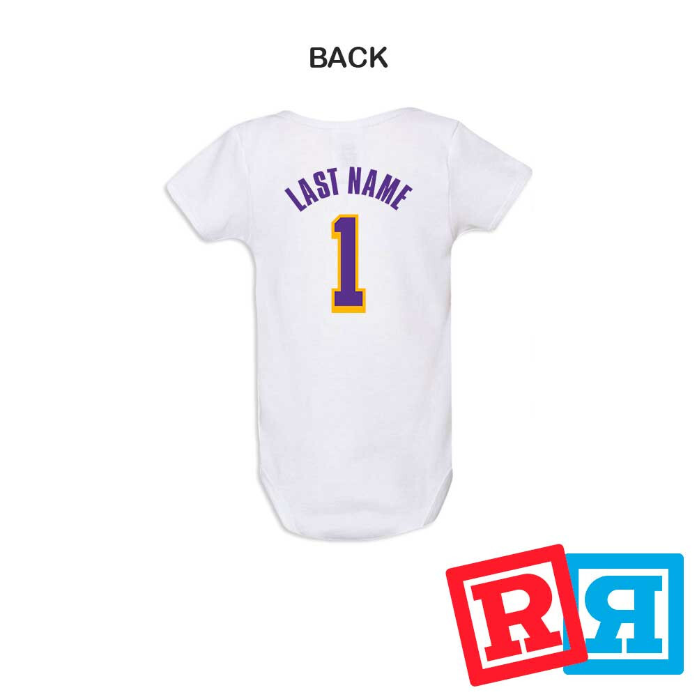 Personalized Los Angeles LA Lakers Gerber Baby Onesie® Cotton Custom Bodysuit