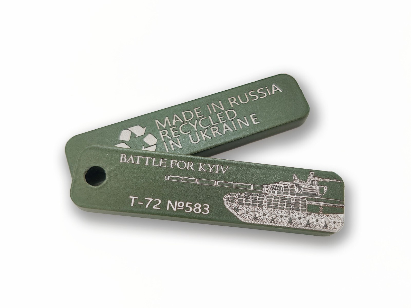 Unique Brutal Mini Keychain, Crafted in Ukraine from Recycled Material