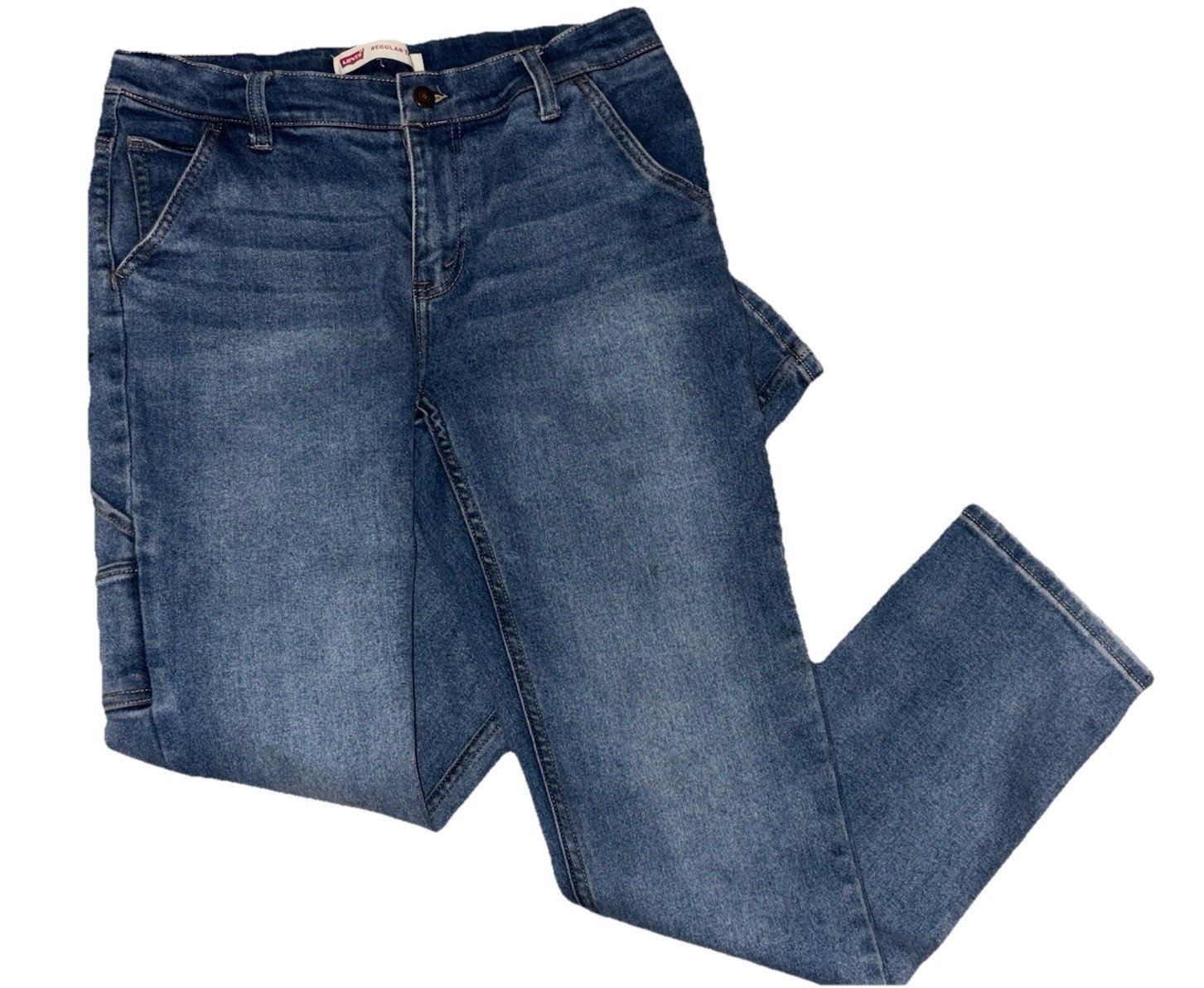 Boy’s Levi’s Regular Taper Carpenter Jeans In Med Wash In Sz 18 29 X 31