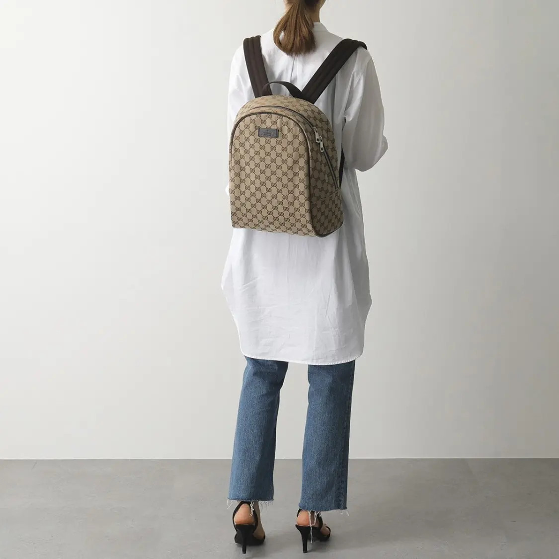 Gucci Vintage Logo Backpack Shoulder Bag Unisex Style 11.8×5.5×14.5 in