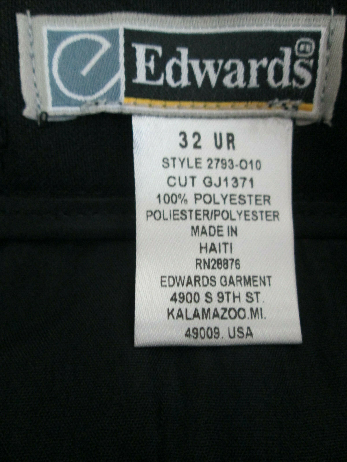 Mens dress pants black flat Edwards #2973 28 30 32 34 36 38 42 44 48 50 52 NEW