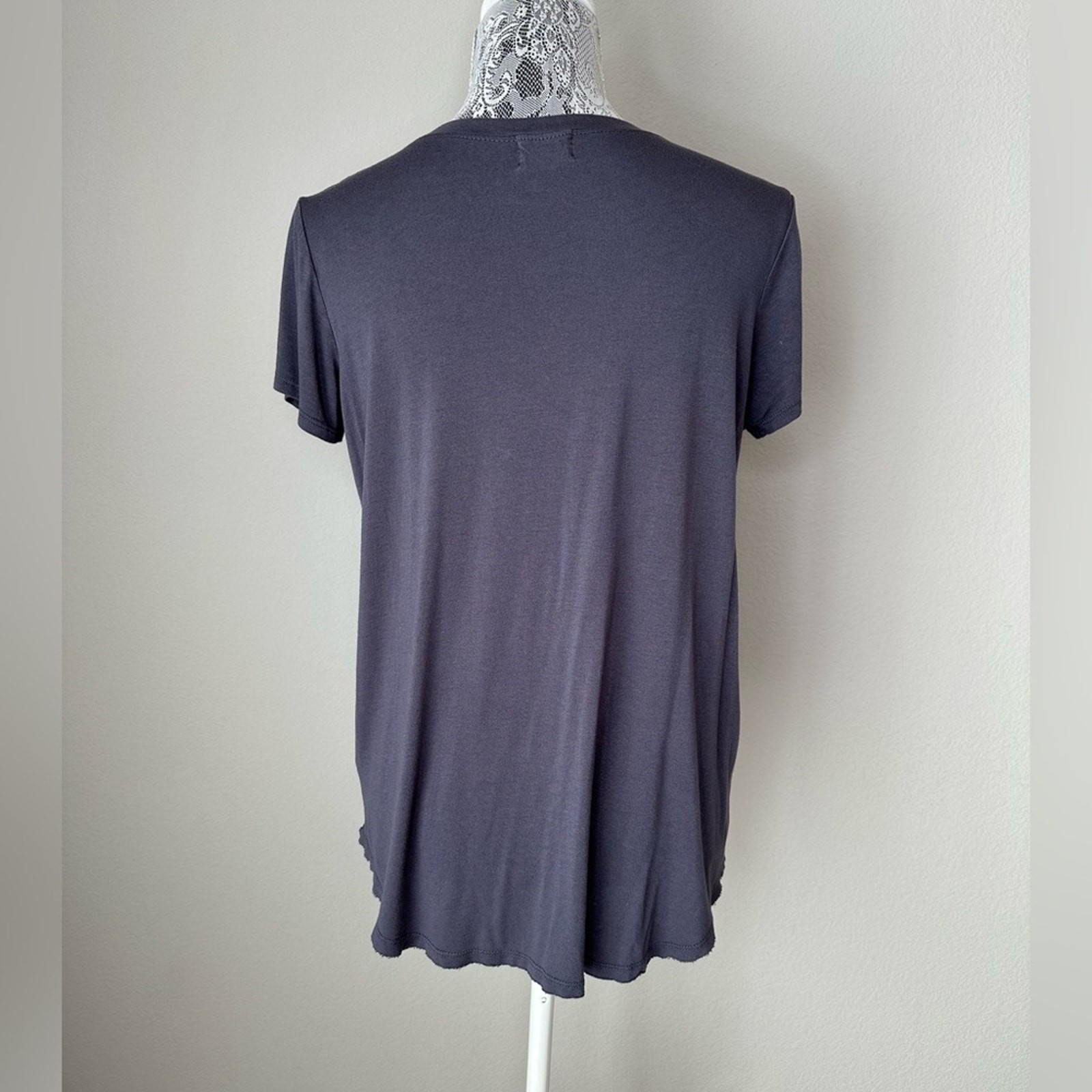PROJECT SOCIAL T Womens Horoscope Short Sleeve Slub T-Shirt Grey Size Small
