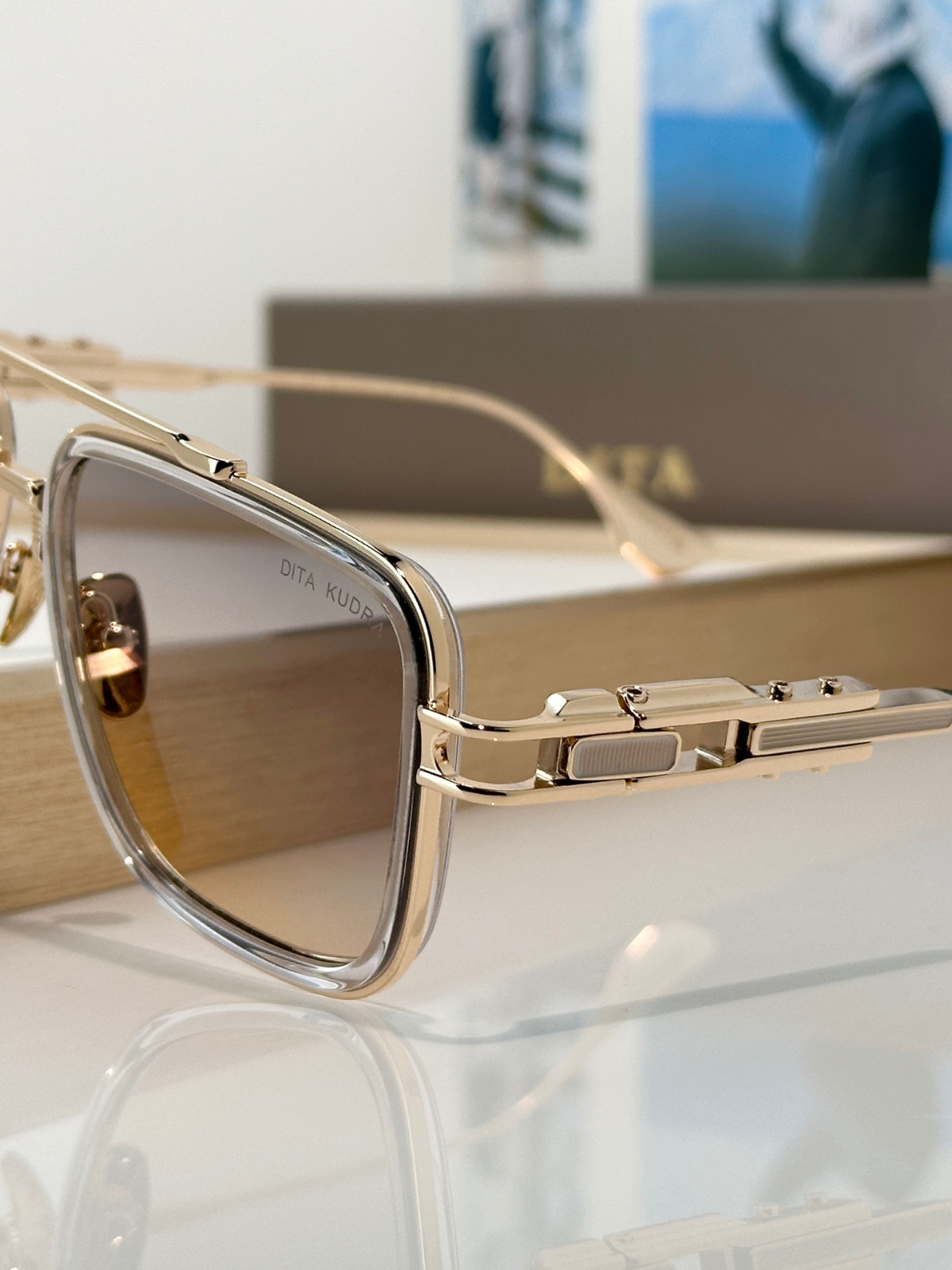 DITA KUDRU DTS436-A-01 Titanium Sunglasses Gold Gray Gradient 61mm Japan