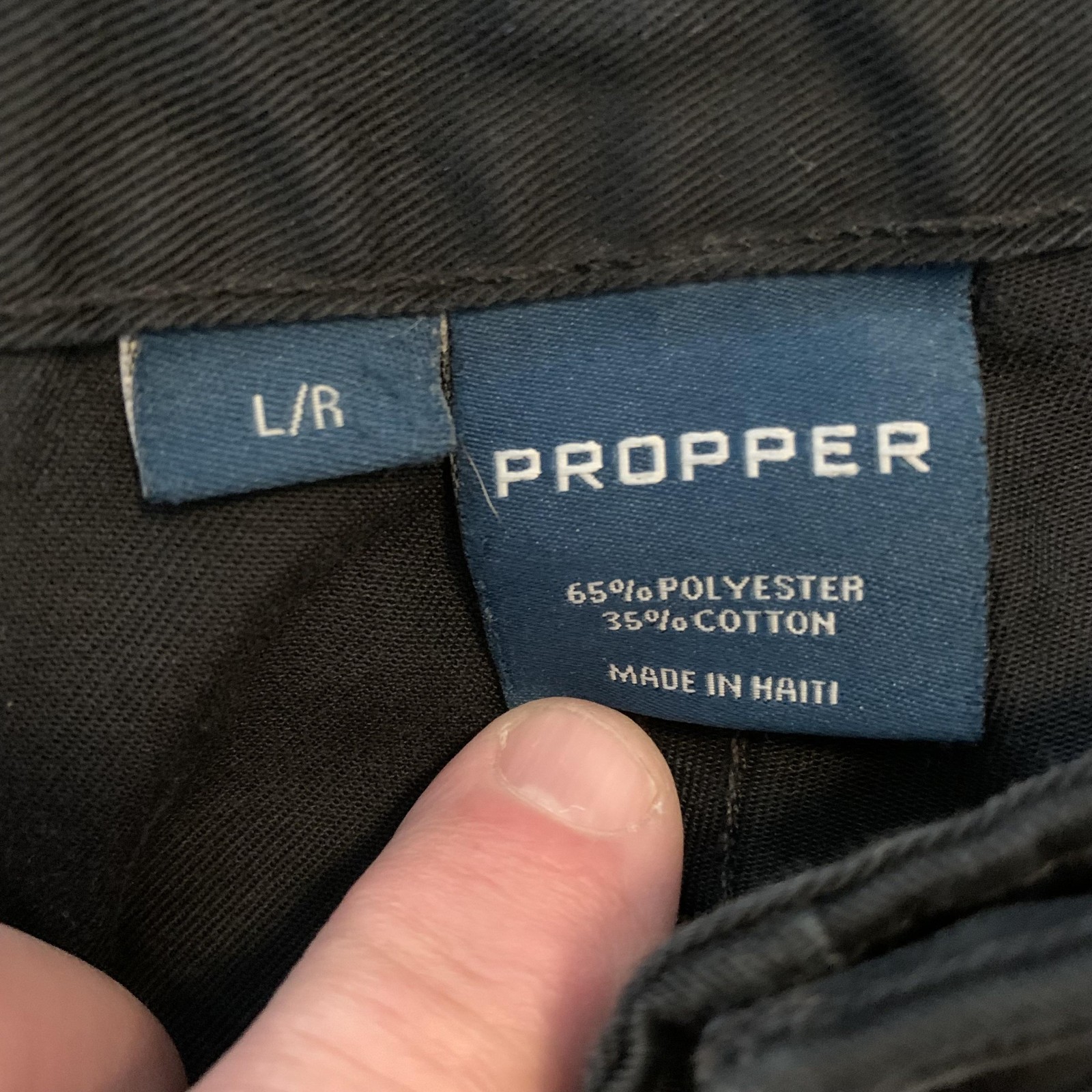 Propper Pants Mens Large Regular Black Tactical Cargo Drawstring Hem F5250