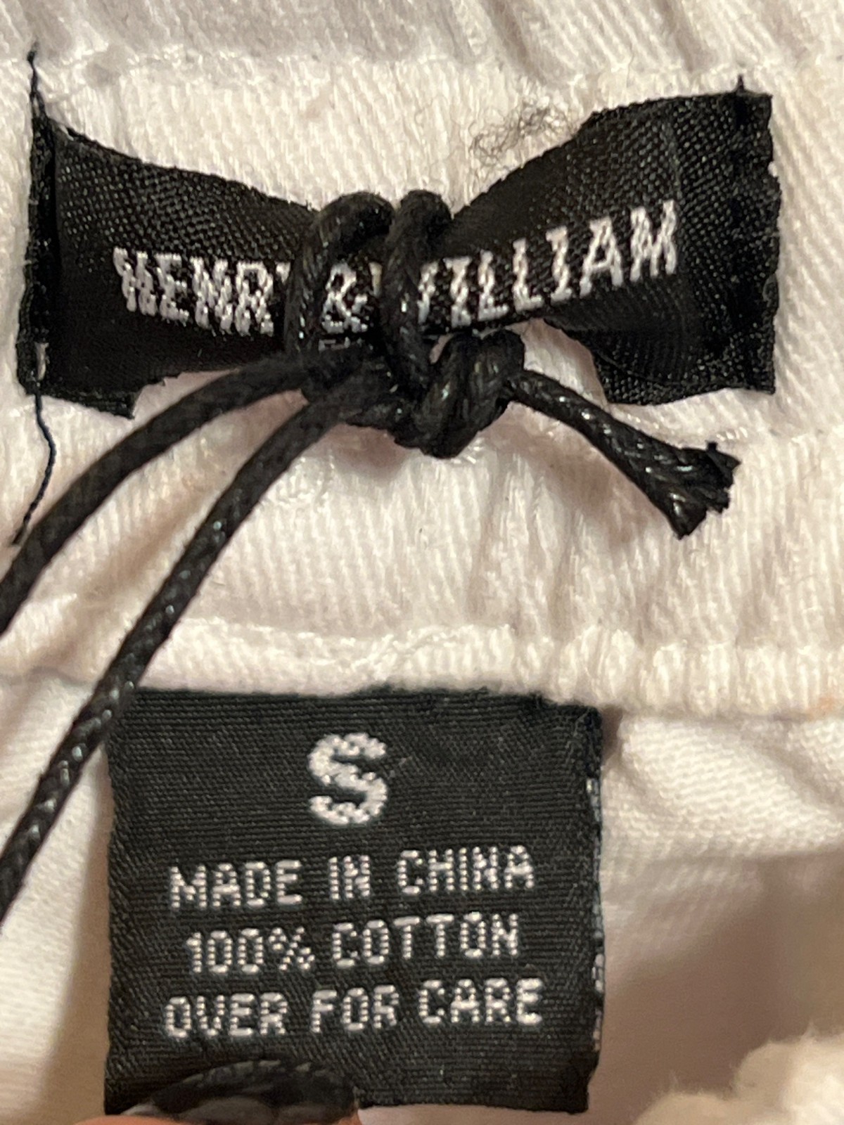 Henry & William Mens Small White Jogger Jeans W/ Black Stripe Detail