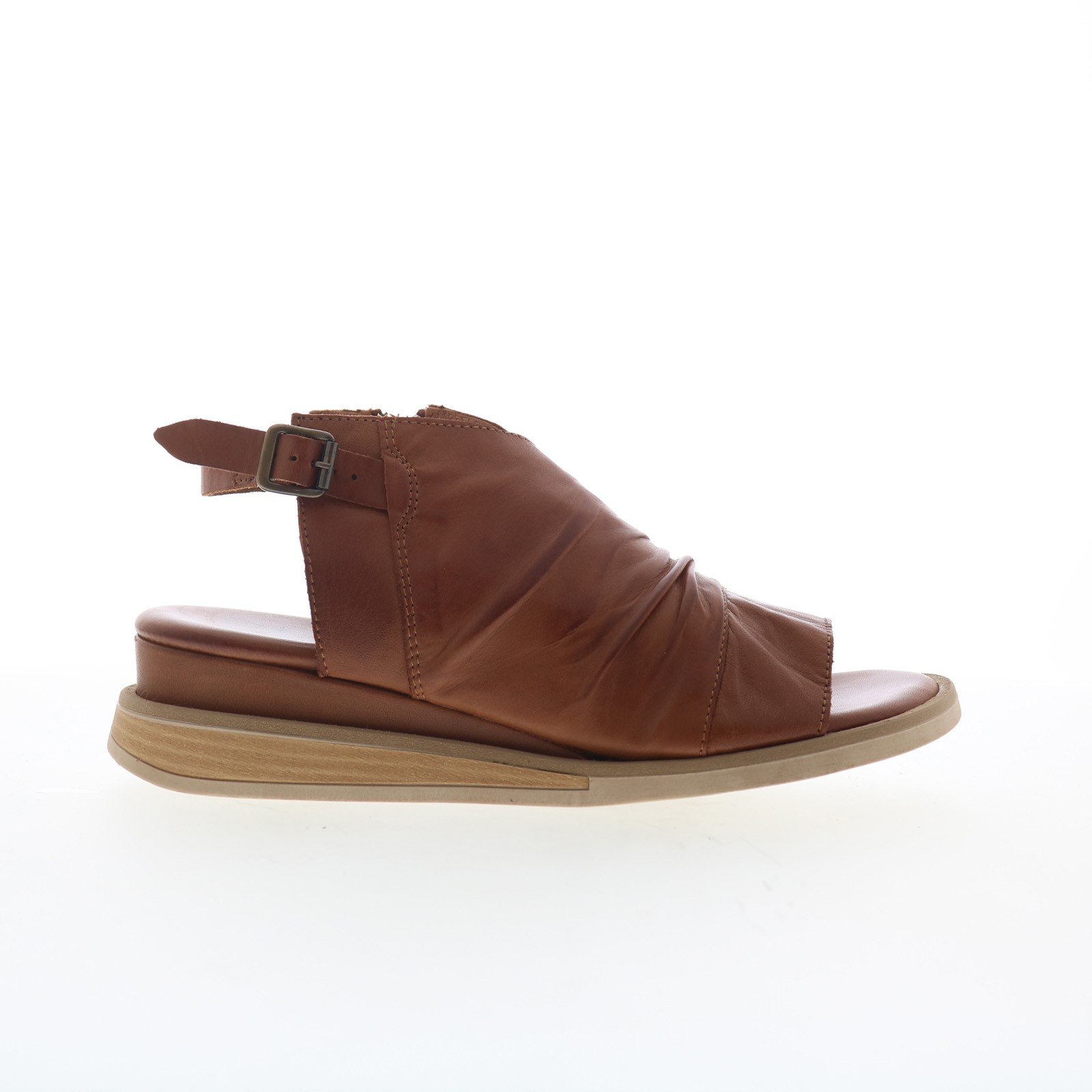 Miz Mooz Conor Womens Brown Leather Hook & Loop Slingback Sandals Shoes 39