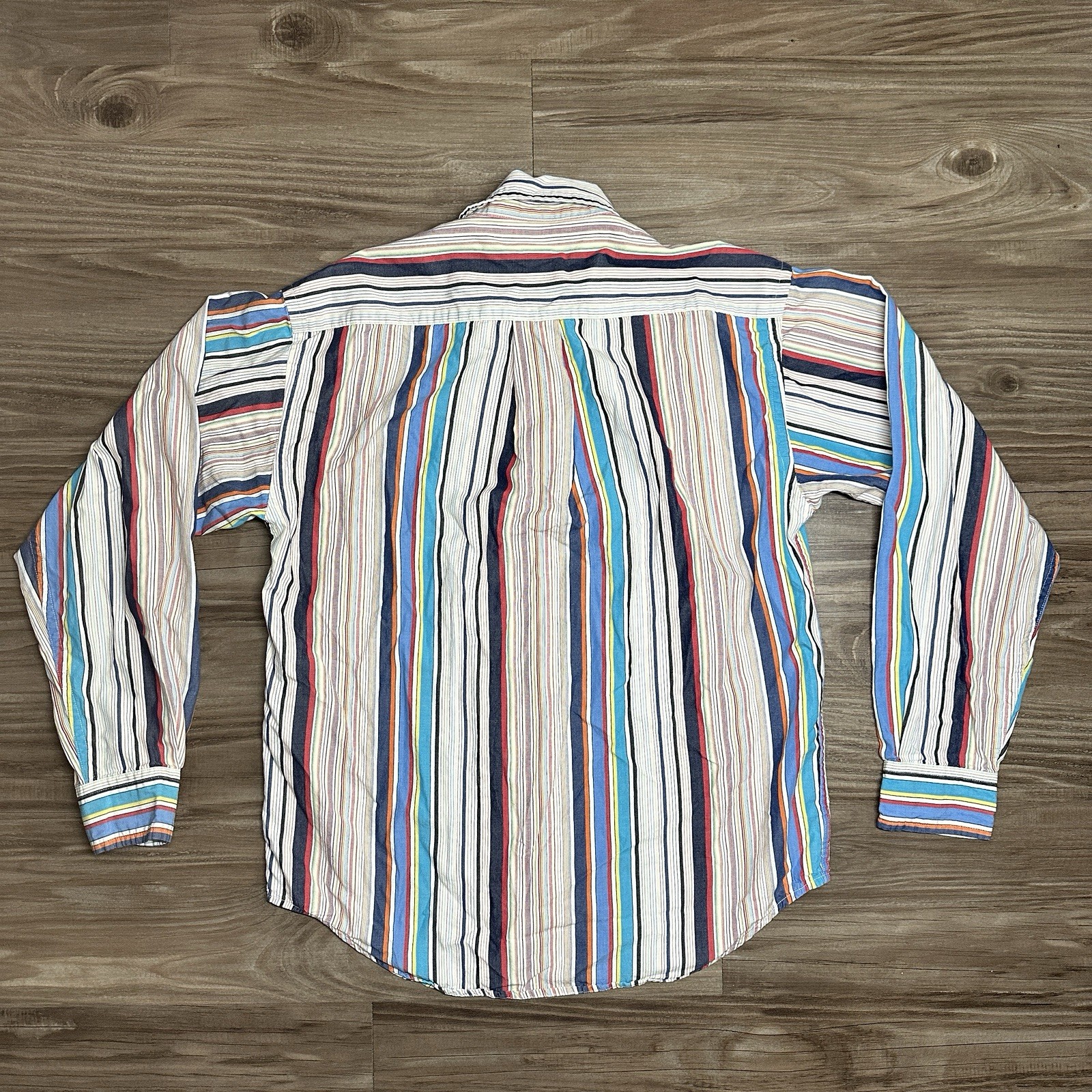 Ralph Lauren Women’s M (12/14) Striped Multicolor Long Sleeve Cotton Button-Up