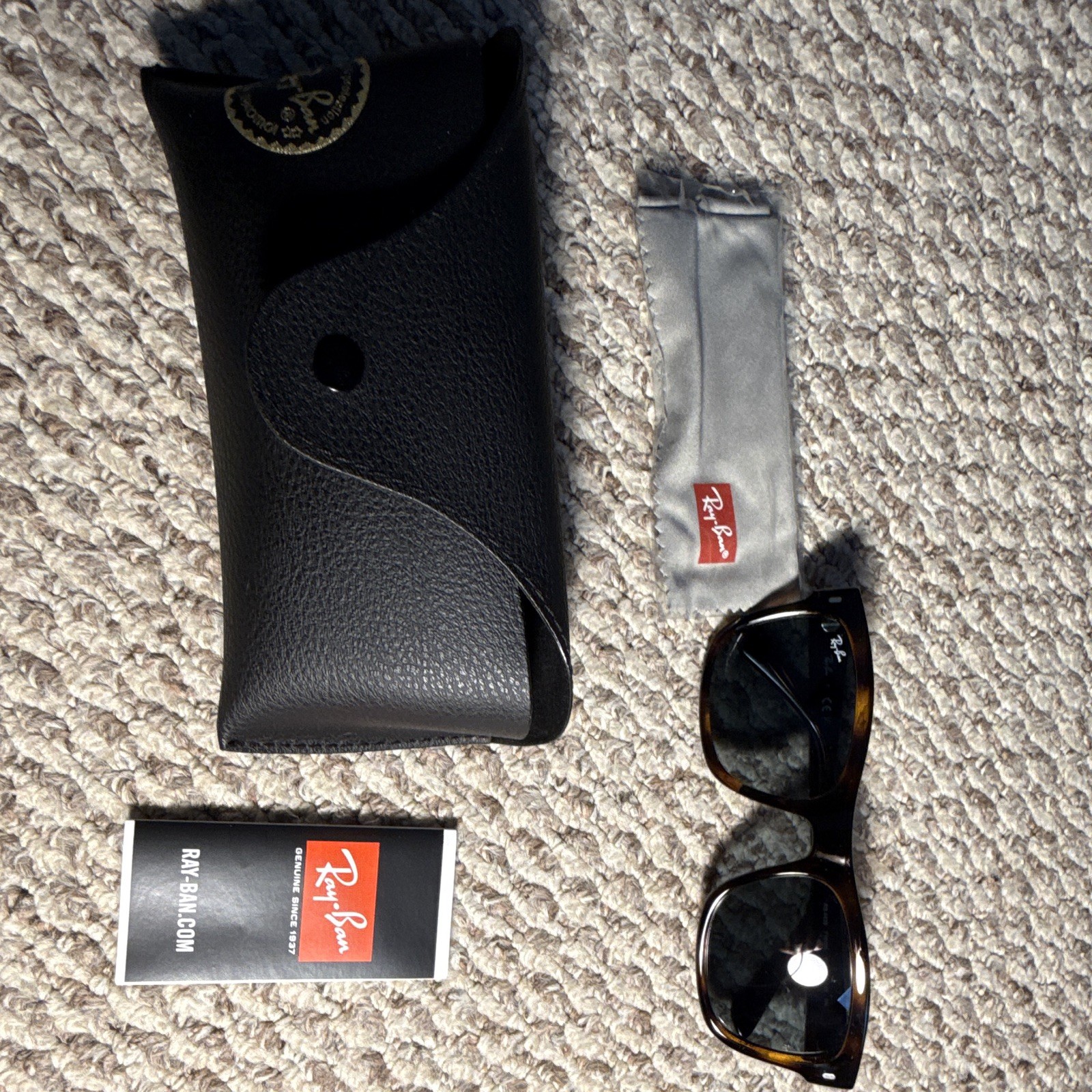 Brand new Ray-Ban ORB4428 Square Tortoiseshell Brown Frame Blue Tinted 145mm