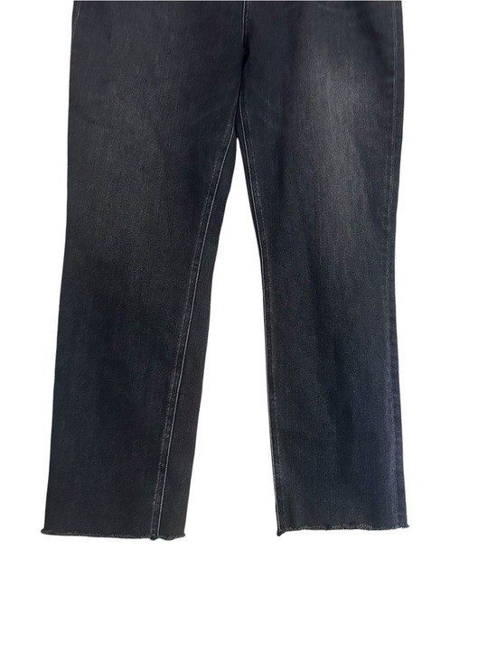 Frank & Eileen Derry Slim Straight Jeans Washed Black Raw Hem Sz 32