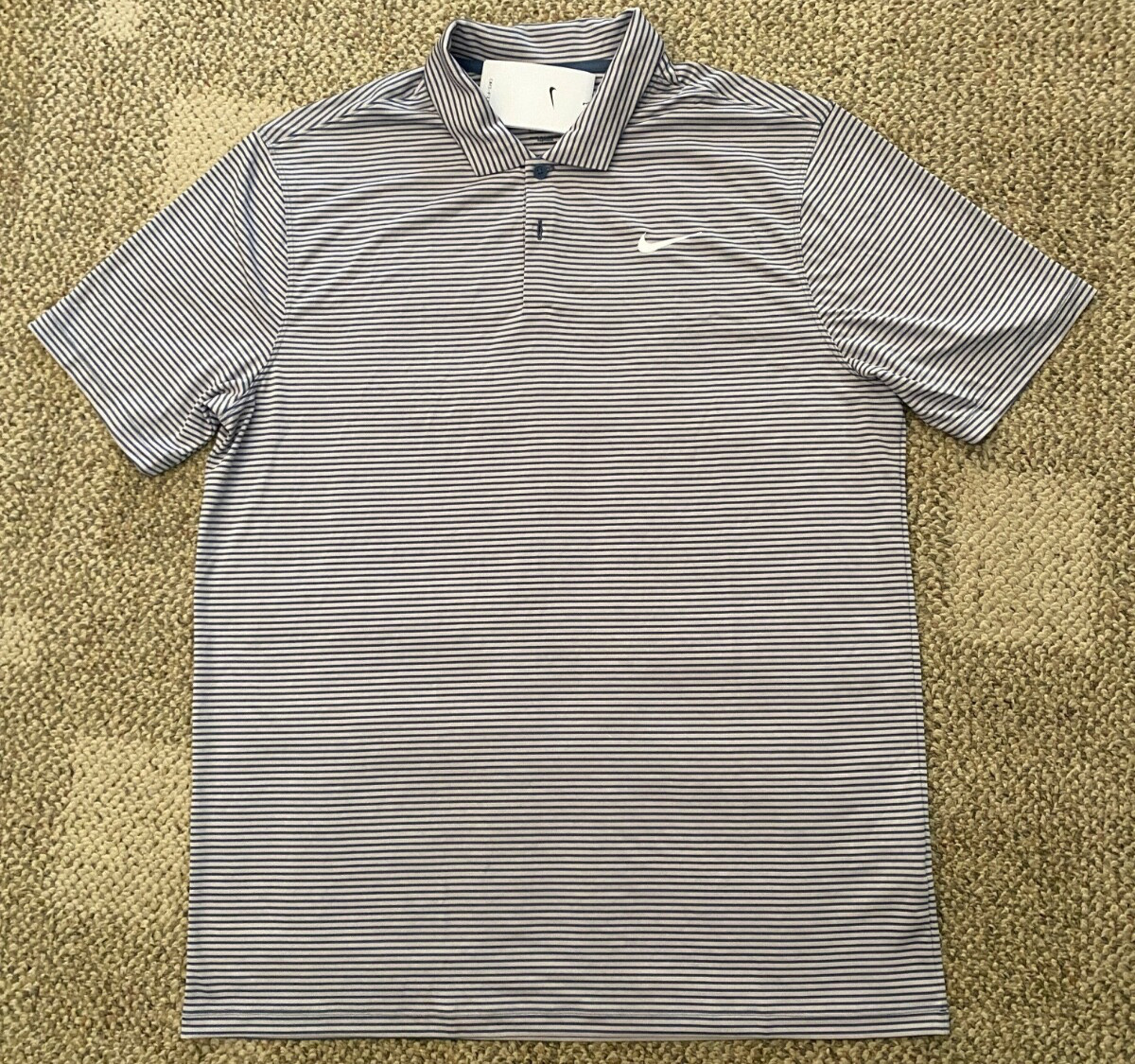 Nike Polo Golf Shirt Top Short Sleeve FZ5647-019 Gray Stripe Men’s Size XL