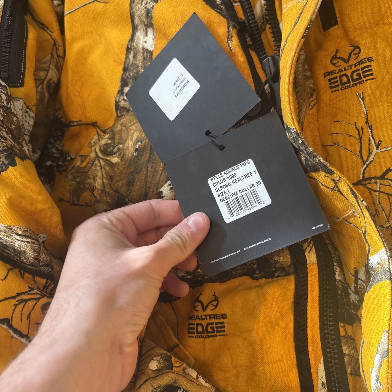 MOOSE KNUCKLES x Post Malone Mens 3Q Shearling Realtree Coat Yellow -MSRP $1,295