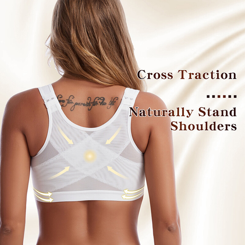 Women Post Surgery Bra Front Closure Compression Bra Posture Corrector Shaper