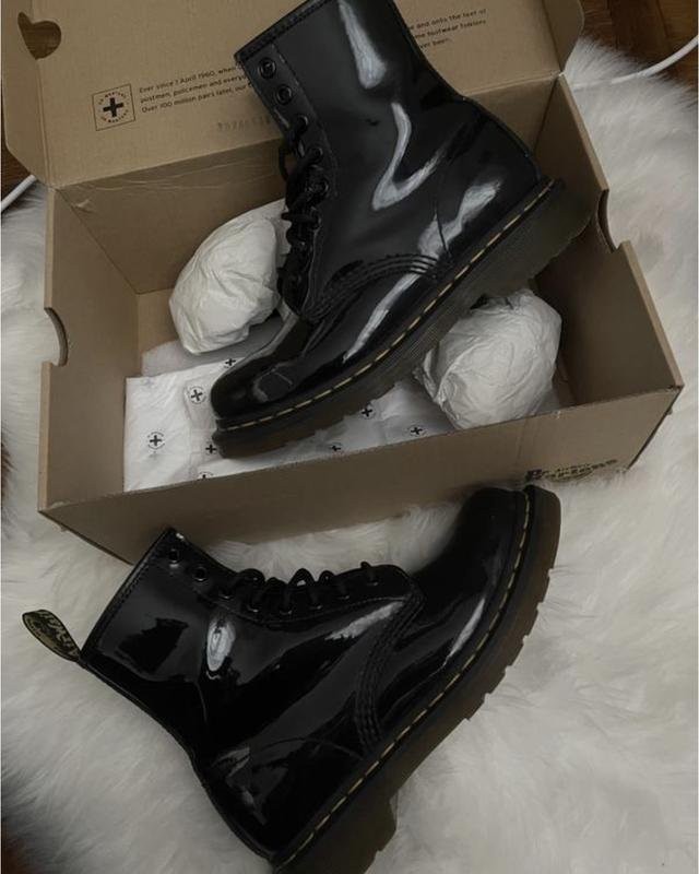 Women Dr. Martens Boots Black Leather 38 #3K3W