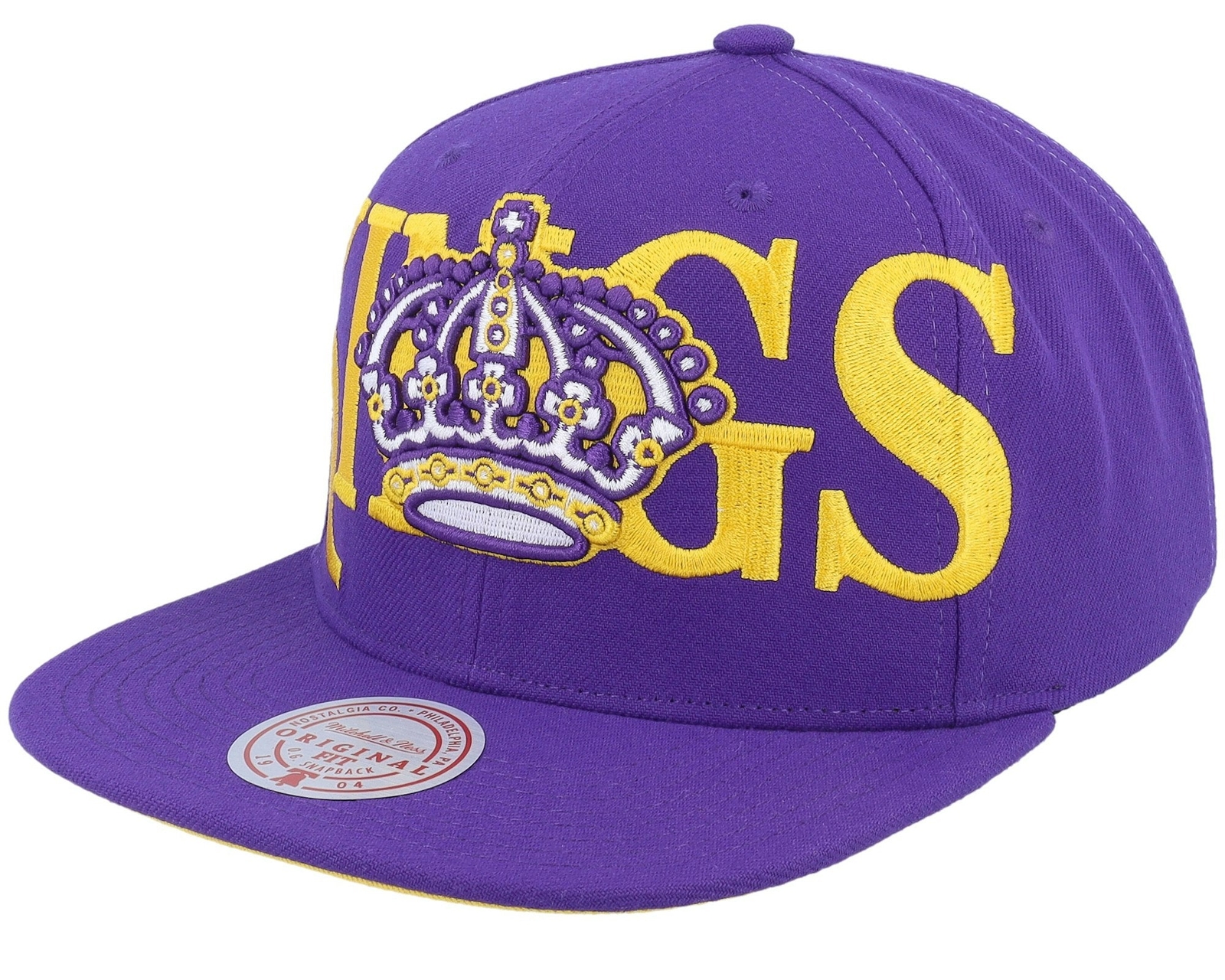 MENS MITCHELL & NESS NHL FULL FRONTAL SNAPBACK VNTG KINGS – PURPLE