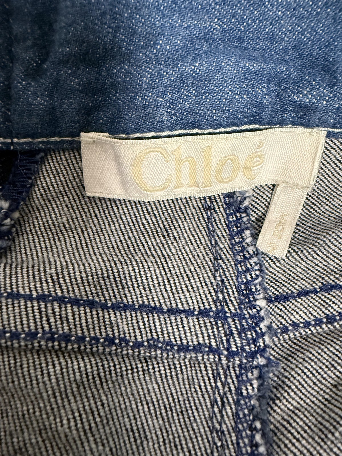 Chloe Jeans Womens 34 Blue Ultramarine Colorblock Two Tone Panel High Rise Denim