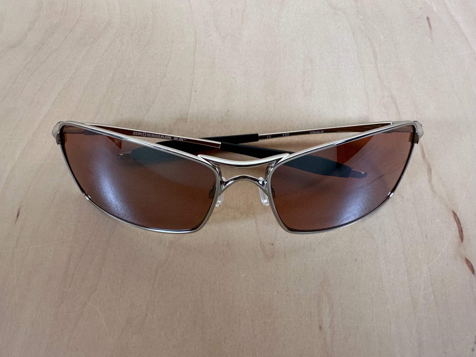Oakley Crosshair 2.0 Sunglasses Polished Chrome Frames w/Brown Lenses