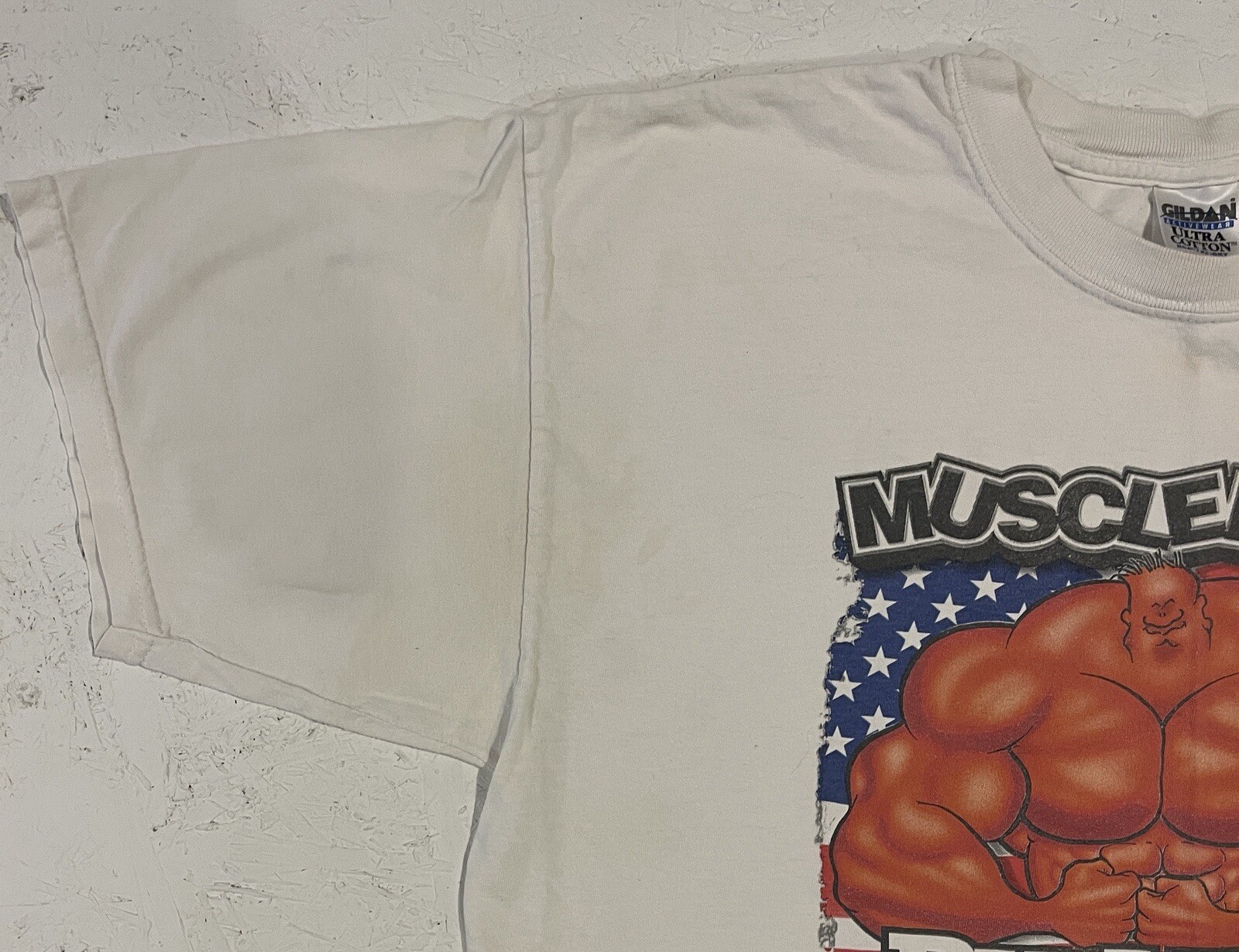 Vintage 2003 Musclehedz by John Gleneicki Comic Strip Shirt White Short Sleeve