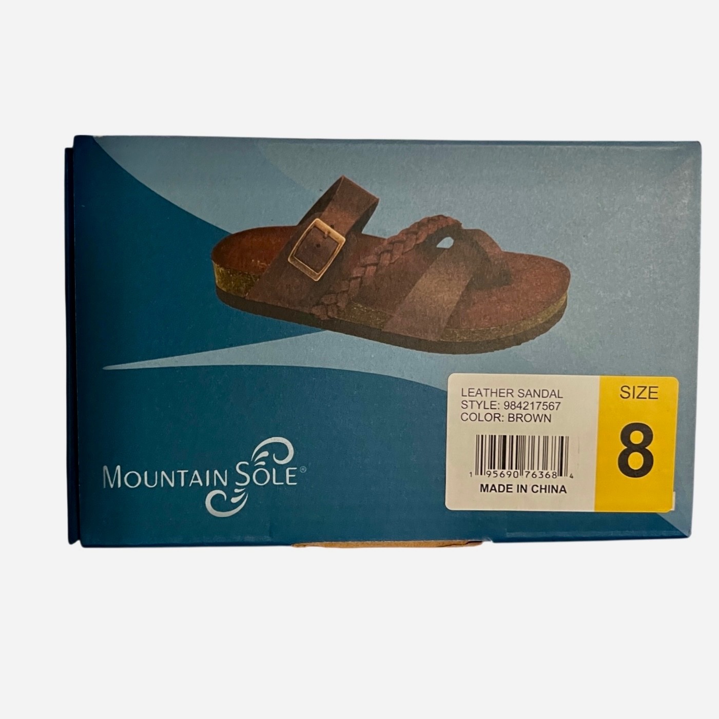 Womens Mountain Sole Size 8 Sandals Braided Brown Leather Slip-on Summer Beach