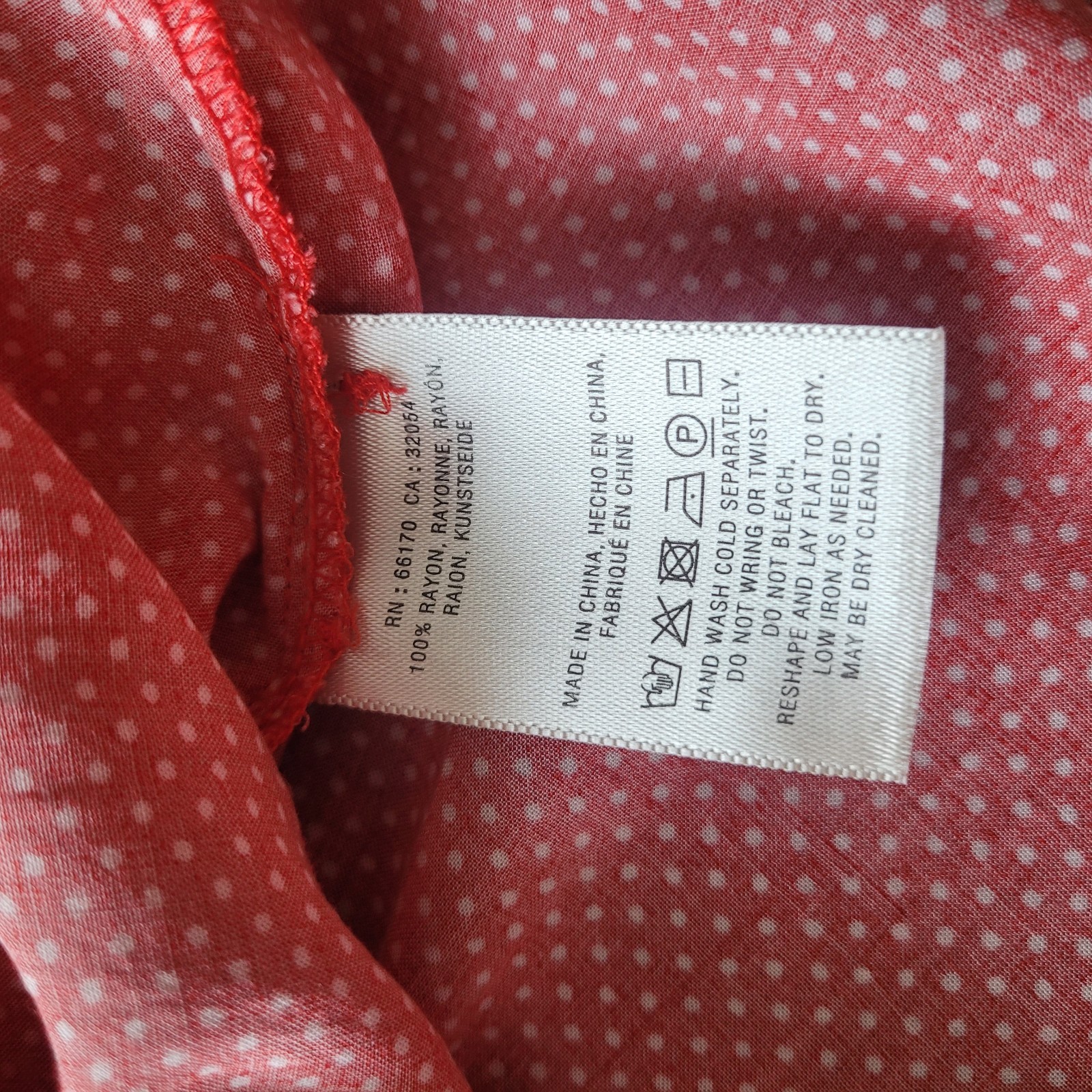Maeve Anthropologie Red White Polka Dot Rayon Blouse Top Medium Boho Pintuck