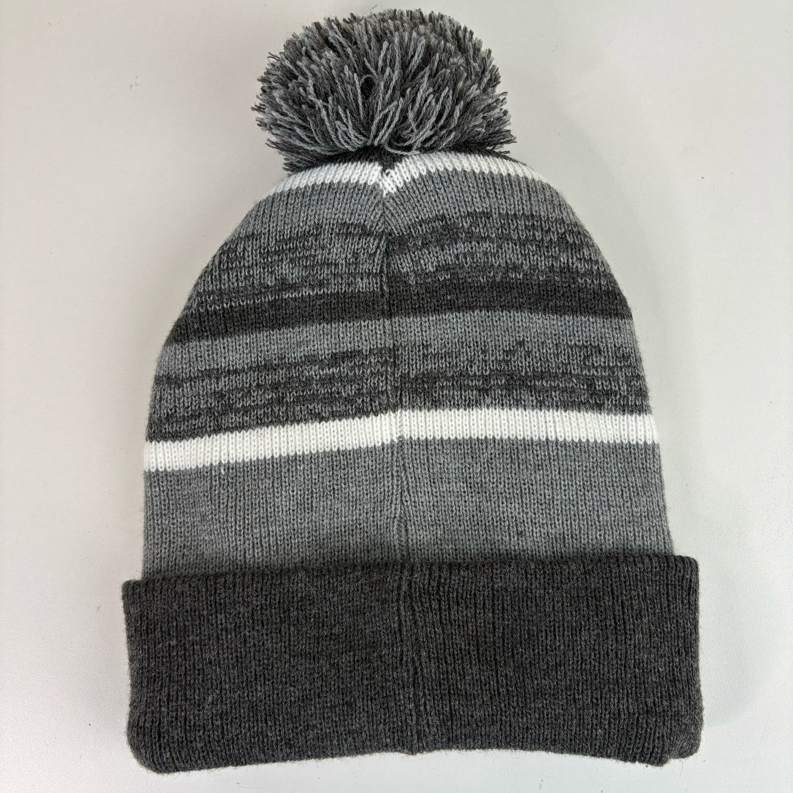 Dunkin’ Donuts Logo Beanie Pom-Pom Winter Hat Cap Gray One Size 100% Acrylic