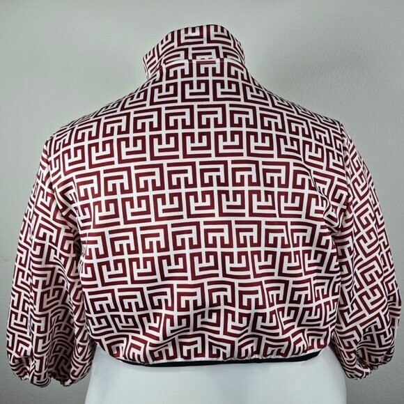 Chic Red Geometric Jacket (NWOT)