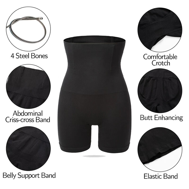 2 Pack Women Slim Tummy Control Shapewear Shorts Body Shaper High Waist Pants US