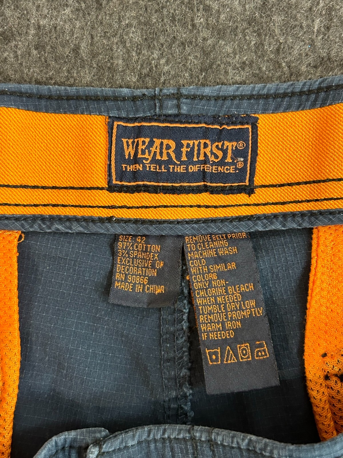 Wear First WF Cargo Shorts Men’s Size 42 Dark Blue Utility Hiking Outdoor