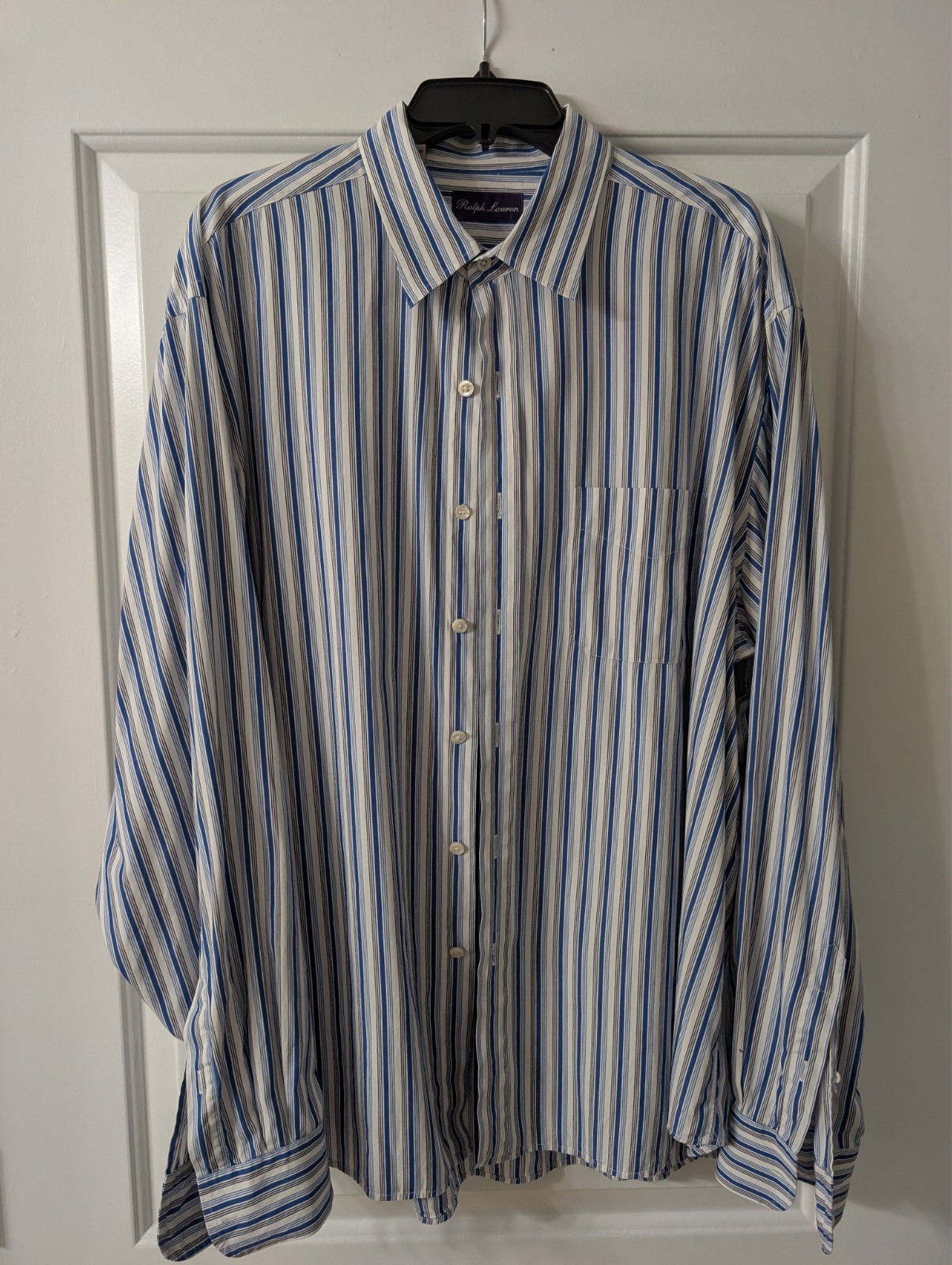 MADE IN ITALY Ralph Lauren PURPLE LABEL XXL Blue Stripe