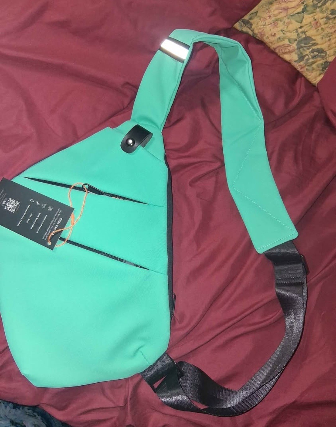 Peaksta Green Crossbody Sling Bag, Waterproof RFID Blocking, Zip, Phone Pocket